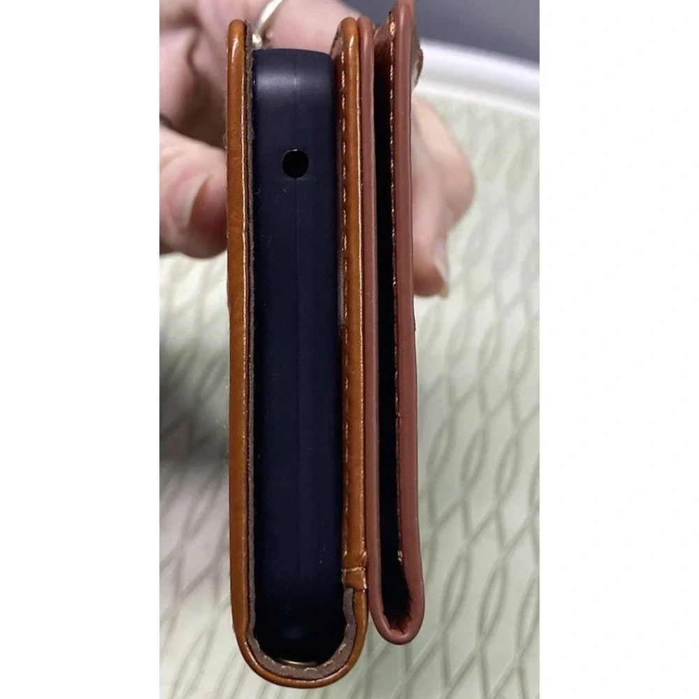 Xcase Bar Brown Leather Phone Case/Wallet/Stand For iPhone 13 Pro Max 6.75x3.25